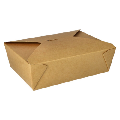 Papstar 50 Lunchboxen, Pappe &quot;pure&quot; 2000 ml 6,4 cm x 14 cm x 19,7 cm braun