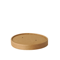 Papstar 25 Deckel f&uuml;r Suppenbecher, Pappe rund &Oslash; 11,5 cm x 1,6 cm braun