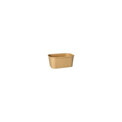 25 Verpackungsbecher, Pappe rechteckig 1000 ml 7,5 cm x 17,3 cm x 12,3 cm braun