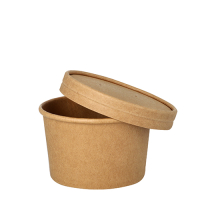 25 Suppenbecher, Pappe rund 230 ml &Oslash; 9,8 cm x 6 cm braun