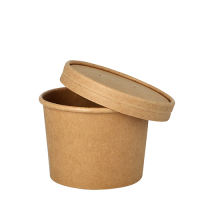 25 Suppenbecher, Pappe rund 350 ml &Oslash; 9,8 cm x 7 cm braun