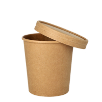25 Suppenbecher, Pappe rund 470 ml &Oslash; 9,8 cm x 10 cm braun