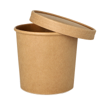 25 Suppenbecher, Pappe rund 760 ml &Oslash; 11,5 cm x 11 cm braun
