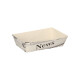 50 Pommes-Frites-Trays 3,5 cm x 7 cm x 12 cm weiss &quot;Newsprint&quot;