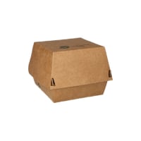 Papstar 80 Burgerboxen, Pappe 7,8 cm x 9 cm x 9 cm braun &quot;100% Fair&quot;