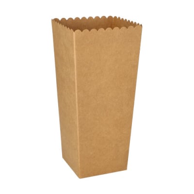 Papstar 100 Popcorn-Boxen Pappe &quot;pure&quot; eckig 1300 ml 19,7 cm x 7 cm x 7 cm braun klein