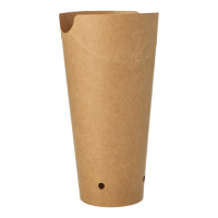 Papstar 50 Pommes-Frites-Sch&uuml;tte, Pappe rund &Oslash; 6 cm x 17,7 cm braun gro&szlig;