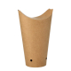 Papstar 50 Pommes-Frites-Sch&uuml;tte, Pappe rund &Oslash; 6 cm x 17,7 cm braun gro&szlig;