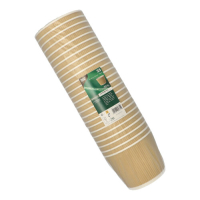 Papstar 25 Suppenbecher, Pappe rund 998 ml &Oslash; 13,5 cm x 10,8 cm braun/weiss Ripple Wall
