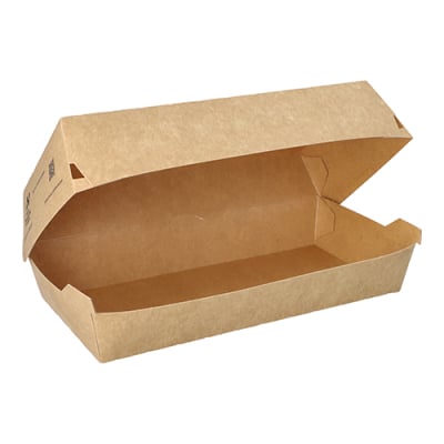 65 Baguetteboxen, Pappe &quot;NOTPLA&quot; 7,5 cm x 10,7 cm x 22 cm braun