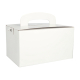 Papstar 20 Lunch-Boxen, Pappe &quot;pure&quot; eckig 12,5 cm x 15,5 cm x 22,5 cm weiss mit Tragegriff