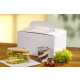 Papstar 20 Lunch-Boxen, Pappe &quot;pure&quot; eckig 12,5 cm x 15,5 cm x 22,5 cm weiss mit Tragegriff