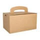 20 Lunch-Boxen, Pappe &quot;pure&quot; eckig 12,5 cm x 15,5 cm x 22,5 cm braun mit Tragegriff