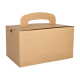 Papstar 20 Lunch-Boxen, Pappe &quot;pure&quot; eckig 12,5 cm x 15,5 cm x 22,5 cm braun mit Tragegriff