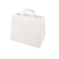 50 Tragetaschen, Papier 27 cm x 32 cm x 21,5 cm weiss mit Tragegriff