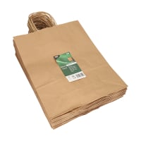 25 Tragetaschen, Papier 35 cm x 26 cm x 12 cm braun mit...