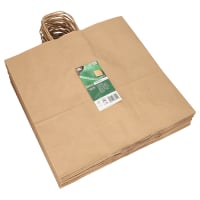 25 Tragetaschen, Papier 35 cm x 35 cm x 14 cm braun mit...