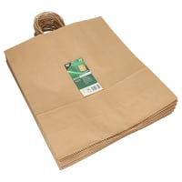 25 Tragetaschen, Papier 41 cm x 35 cm x 14 cm braun mit...