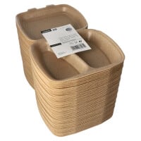 50 Men&uuml;boxen mit Klappdeckel, XPP 2-geteilt 7 cm x 20,5 cm x 24 cm beige