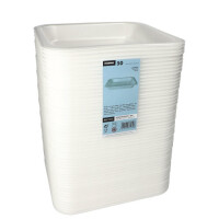 50 Siegelschalen, XPS 1400 ml 4,2 cm x 24,5 cm x 26,5 cm weiss laminiert