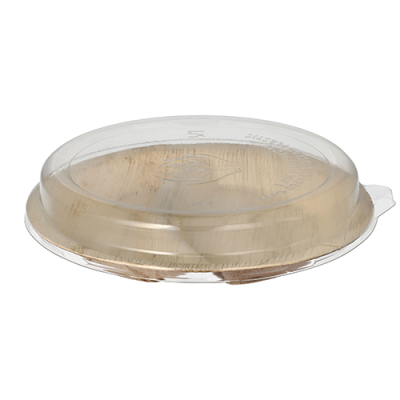 10 Teller, Palmblatt 2-geteilt 300 ml &Oslash; 23 cm x 5,3 cm mit rPET Deckel "Kombipack"