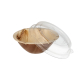 10 Schalen, Palmblatt rund 300 ml &Oslash; 15 cm x 8,3 cm mit rPET Deckel "Kombipack"
