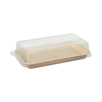 10 Sushi-Schalen Palmblatt eckig 100 ml 4,3 cm x 18,4 cm...