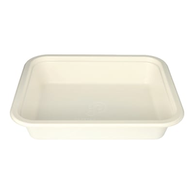 Gastronorm-Beh&auml;lter GN 1/2 Zuckerrohr, PLA beschichtet eckig 4 l 6,5 cm x 32,5 cm x 26,5 cm weiss