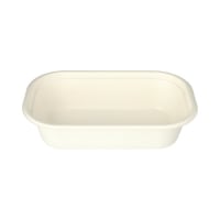 Gastronorm-Beh&auml;lter GN 1/4 Zuckerrohr, PLA beschichtet eckig 1,8 l 6,5 cm x 26,5 cm x 16,2 cm weiss