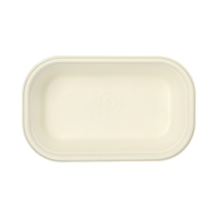 Papstar Gastronorm-Beh&auml;lter GN 1/4 Zuckerrohr, PLA beschichtet eckig 1,8 l 6,5 cm x 26,5 cm x 16,2 cm weiss