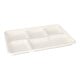 Papstar 25 Men&uuml;-Trays, Zuckerrohr &quot;pure&quot; 5-geteilt 2,4 cm x 21,6 cm x 31,7 cm weiss