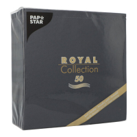 Papstar 50 Servietten &quot;ROYAL Collection&quot; 1/4-Falz 40 cm x 40 cm schwarz