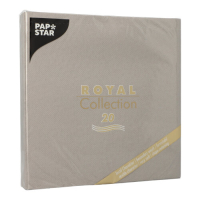 Papstar 20 Servietten &quot;ROYAL Collection&quot; 1/4-Falz 40 cm x 40 cm grau