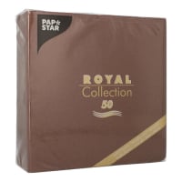 50 Servietten &quot;ROYAL Collection&quot; 1/4-Falz 40 cm x 40 cm braun