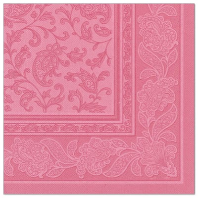 20 Servietten &quot;ROYAL Collection&quot; 1/4-Falz 40 cm x 40 cm rosa &quot;Ornaments&quot;