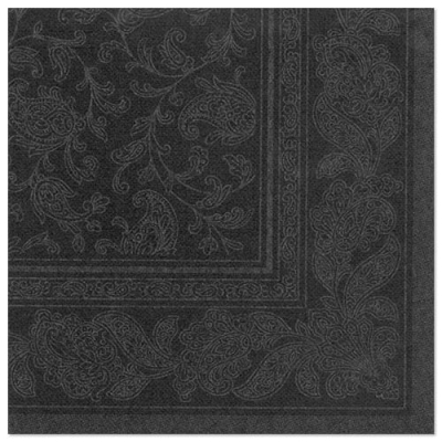 20 Servietten &quot;ROYAL Collection&quot; 1/4-Falz 40 cm x 40 cm schwarz &quot;Ornaments&quot;