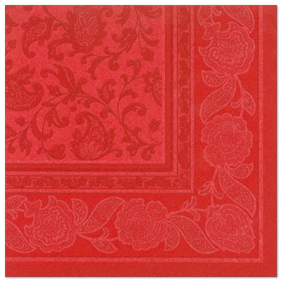 Papstar 20 Servietten &quot;ROYAL Collection&quot; 1/4-Falz 40 cm x 40 cm rot &quot;Ornaments&quot;