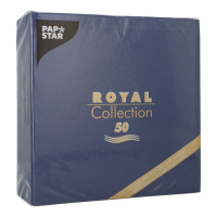 Papstar 50 Servietten &quot;ROYAL Collection&quot; 1/4-Falz 40 cm x 40 cm dunkelblau