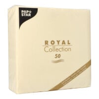 Papstar 50 Servietten &quot;ROYAL Collection&quot; 1/4-Falz 40 cm x 40 cm champagner