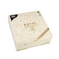 Papstar 50 Servietten &quot;ROYAL Collection&quot; 1/4-Falz 40 cm x 40 cm champagner &quot;New Mediterran&quot;