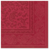 Papstar 50 Servietten &quot;ROYAL Collection&quot; 1/4-Falz 40 cm x 40 cm bordeaux &quot;Ornaments&quot;