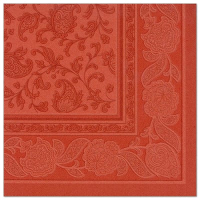 50 Servietten &quot;ROYAL Collection&quot; 1/4-Falz 40 cm x 40 cm terracotta &quot;Ornaments&quot;