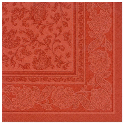 Papstar 50 Servietten &quot;ROYAL Collection&quot; 1/4-Falz 40 cm x 40 cm terracotta &quot;Ornaments&quot;