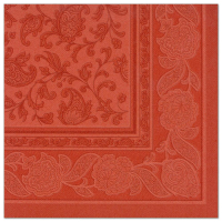 50 Servietten &quot;ROYAL Collection&quot; 1/4-Falz 40 cm x 40 cm terracotta &quot;Ornaments&quot;