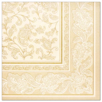 50 Servietten &quot;ROYAL Collection&quot; 1/4-Falz 40 cm x 40 cm champagner &quot;Ornaments&quot;