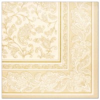 50 Servietten &quot;ROYAL Collection&quot; 1/4-Falz 40 cm x 40 cm champagner &quot;Ornaments&quot;