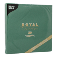 Papstar 20 Servietten &quot;ROYAL Collection&quot; 1/4-Falz 40 cm x 40 cm dunkelgr&uuml;n