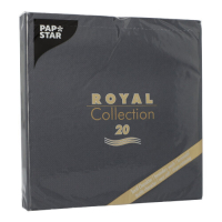 Papstar 20 Servietten &quot;ROYAL Collection&quot; 1/4-Falz 40 cm x 40 cm schwarz