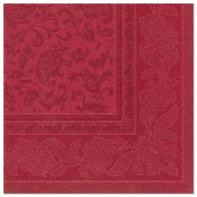 Papstar 20 Servietten &quot;ROYAL Collection&quot; 1/4-Falz 40 cm x 40 cm bordeaux &quot;Ornaments&quot;