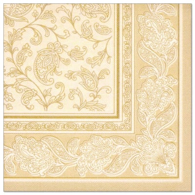 20 Servietten &quot;ROYAL Collection&quot; 1/4-Falz 40 cm x 40 cm champagner &quot;Ornaments&quot;